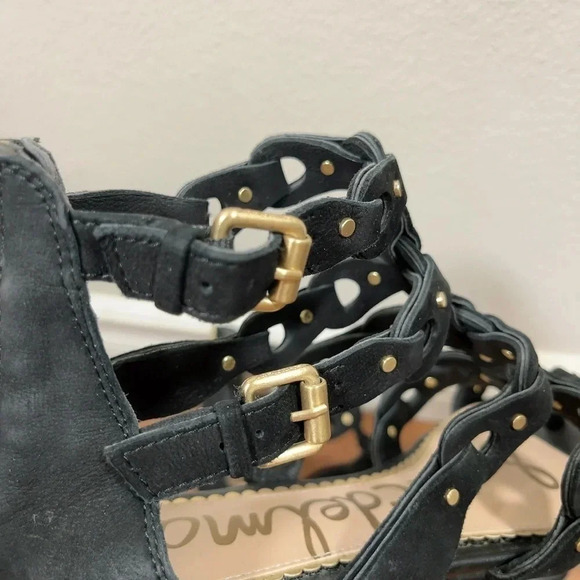 Sam Edelman Draper Cage Gladiator Black Sandals - Picture 11 of 14